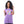 تحميل الصورة في عارض المعرض ، Plus-size Short Sleeves Pajama Set - Purple &amp; Black

