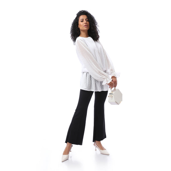 self-patterned_blouse_-_solid_top_set_-_white