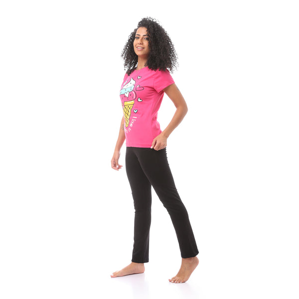 Fuchsia Slip On Comfy Pajama Set