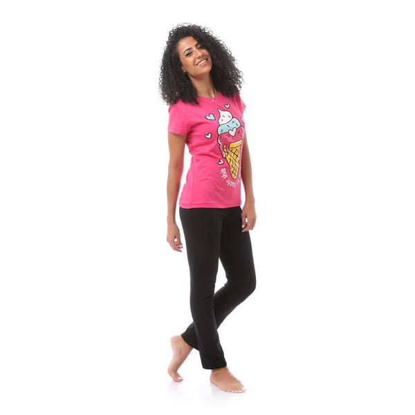Fuchsia Slip On Comfy Pajama Set