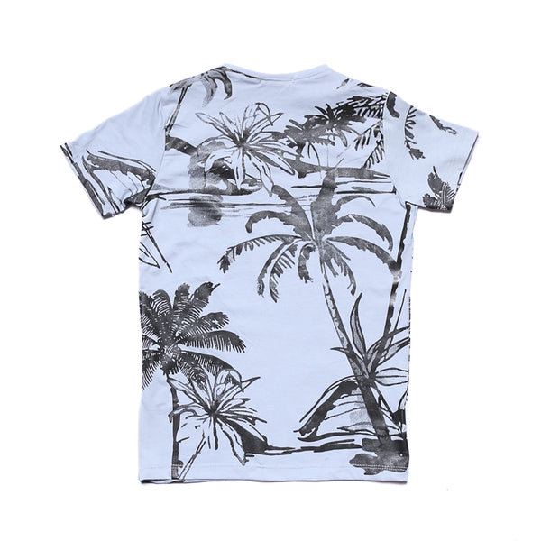 Boys Printed Palms Short Sleeves T-Shirt - Space Grey