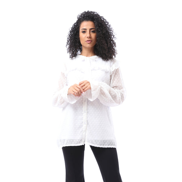 blouse_with_lace_up_-_sleeveless_top_set_-_white