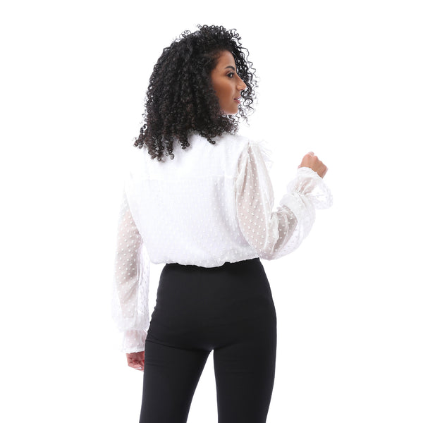 blouse_with_lace_up_-_sleeveless_top_set_-_white