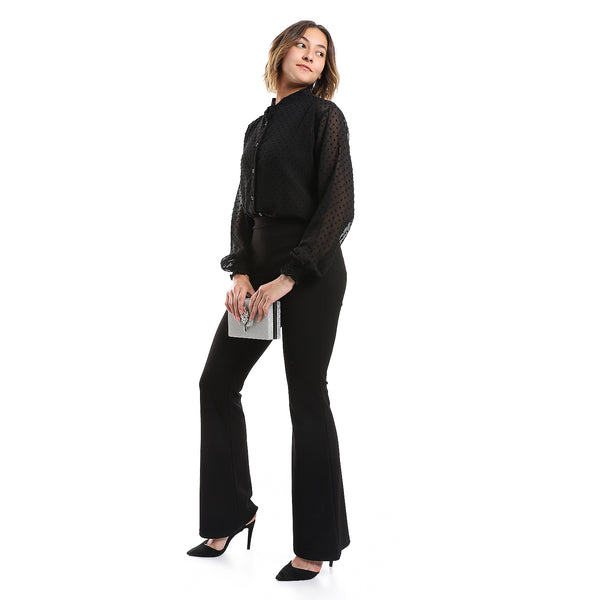 self-patterned_blouse_-_sleeveless_top_set_-_black
