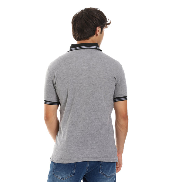 Pique Short Sleeves Heather Grey Polo Shirt
