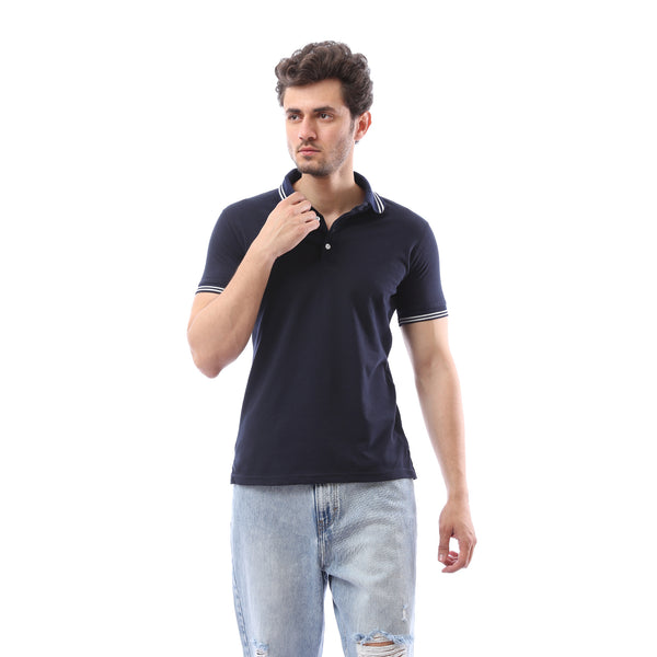 Regular Fit  Buttoned Polo Shirt - Blue