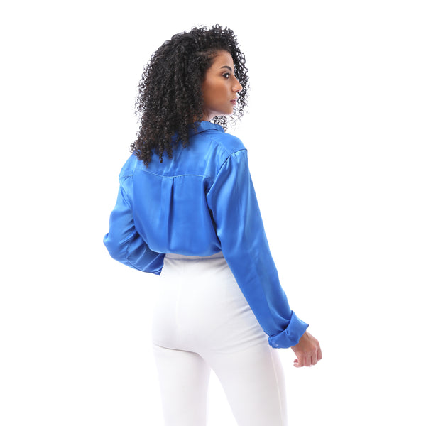 Shiny Stan Buttoned Shirt - Royal Blue
