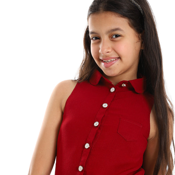 tie-able_lace_sleeveless_textured_shirt_-_burgundy