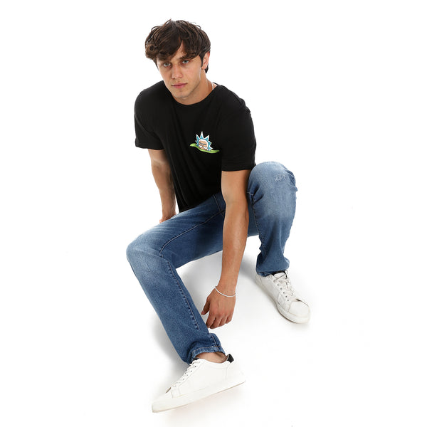 Casual Tee With Chest Print