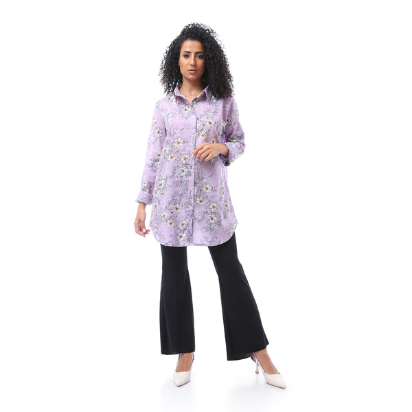patterned_trees_buttoned_closure_blouse_-_purpel