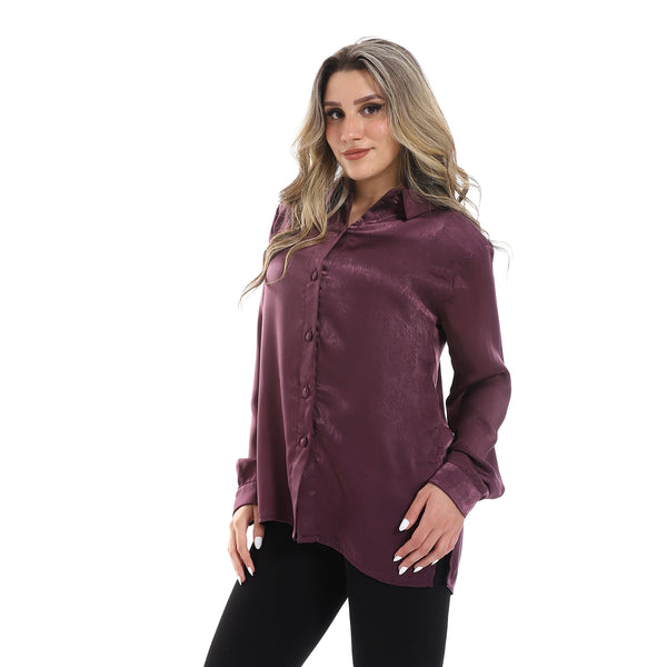 Metalic Eggplant Buttoned Down Shirt