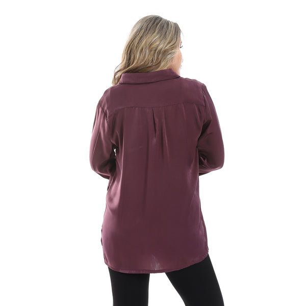 Metalic Eggplant Buttoned Down Shirt