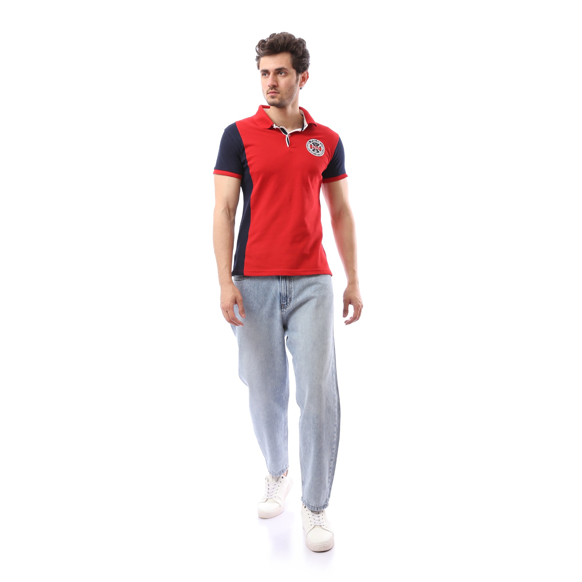 Andoraeg turn_down_collar_printed_polo_shirt_-_red – Andora