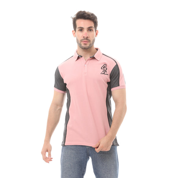 Knitted Rose Buttoned Polo Shirt