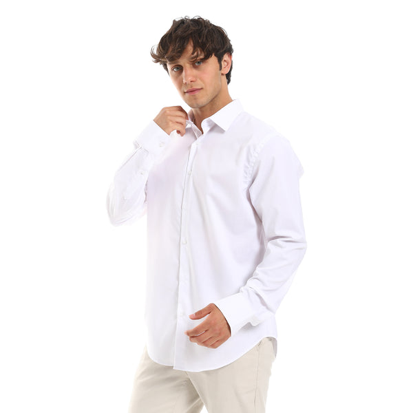 Plain White Long Sleeves Classic Shirt