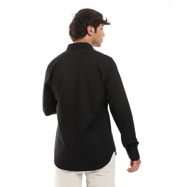 Front Full Buttons Down Closure Classic Shirt - Black