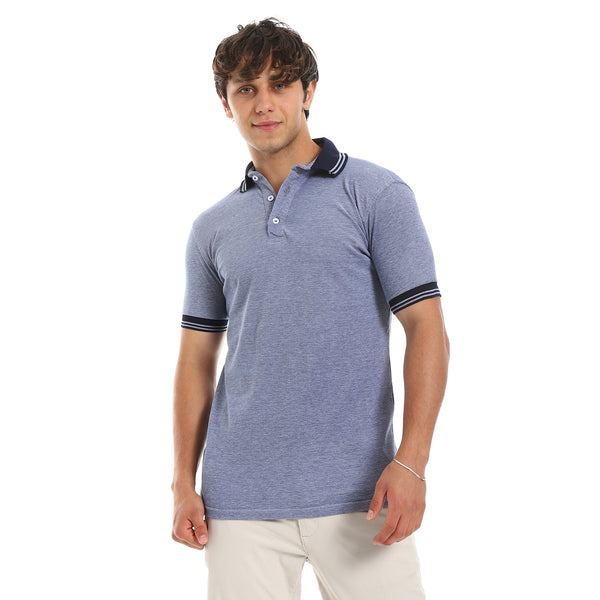 heather_blue_turn_down_collar_polo_shirt