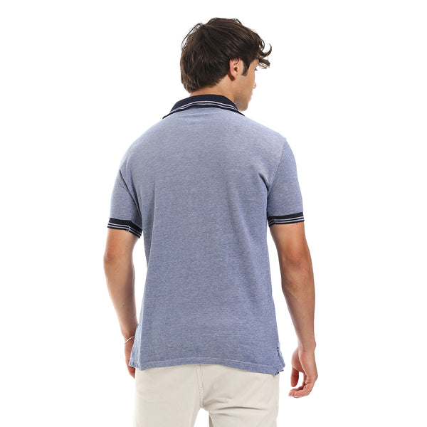 heather_blue_turn_down_collar_polo_shirt