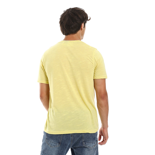 Hips Length Round Neck Tee - Heather Yellow