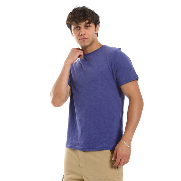 Heather Blue Round Neck Slip On Tee