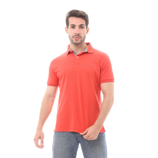 Solid Summer Comfy Red Polo Shirt