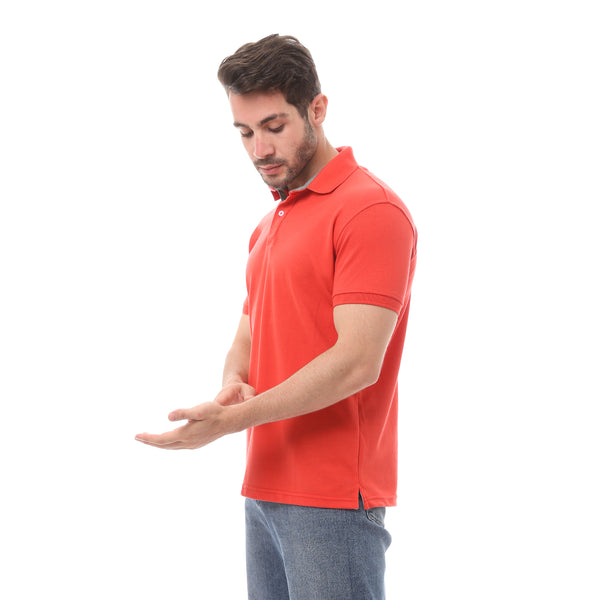 Solid Summer Comfy Red Polo Shirt