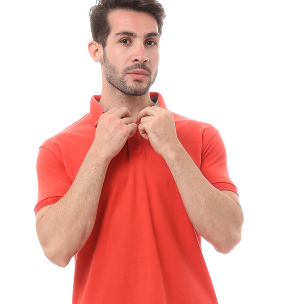 Solid Summer Comfy Red Polo Shirt