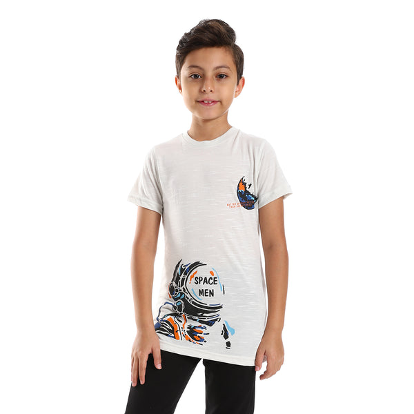 Printed Slip On Heather Boys Tee