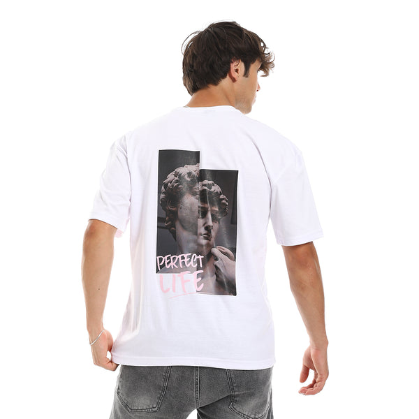 "Perfect Life" Printed White Men Tee