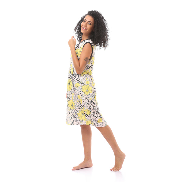Floral Yellow Slip On Sleep Shirt