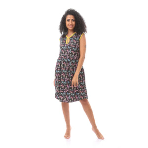 Butterfly Pattern Black Slip On Sleep Shirt