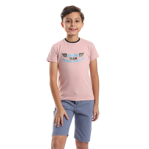 Printed Pattern Front And Back Short Sleeves Boys T-Shirt - Kashmir