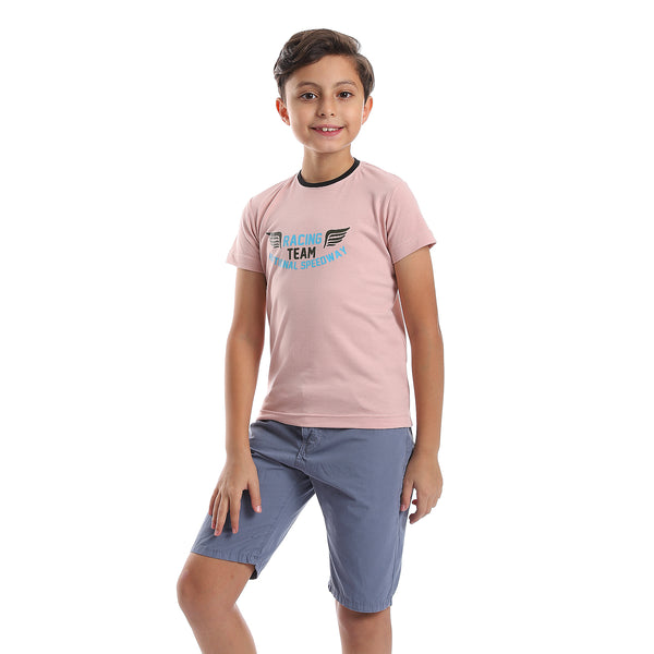 Printed Pattern Front And Back Short Sleeves Boys T-Shirt - Kashmir