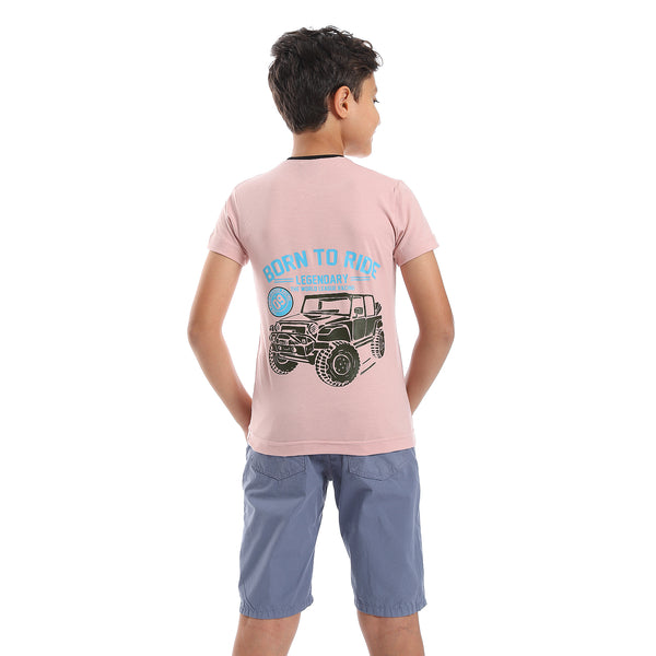 Printed Pattern Front And Back Short Sleeves Boys T-Shirt - Kashmir