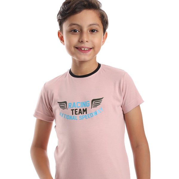 Printed Pattern Front And Back Short Sleeves Boys T-Shirt - Kashmir
