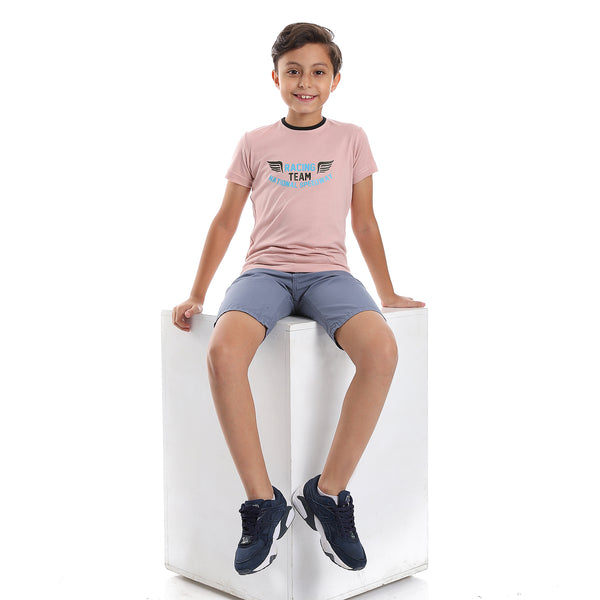 Printed Pattern Front And Back Short Sleeves Boys T-Shirt - Kashmir