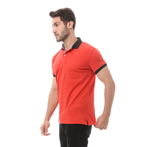 solid_red_cotton_comfortable_polo_shirt