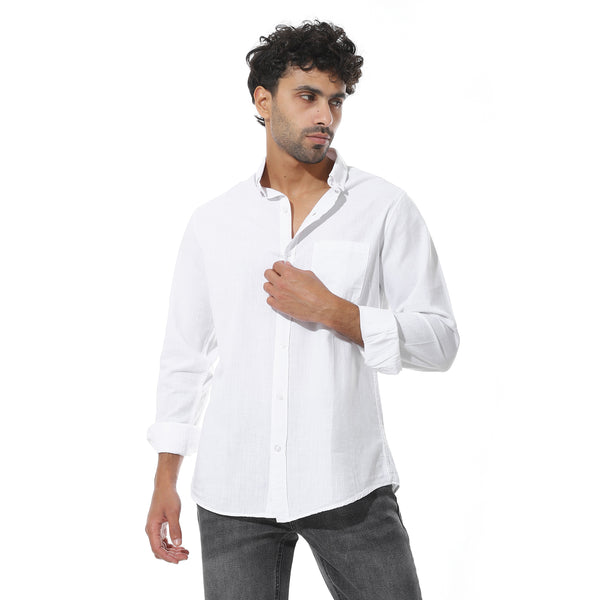 Buttoned_Long_Sleeves_Shirt_With_Side_Pocket_-_White
