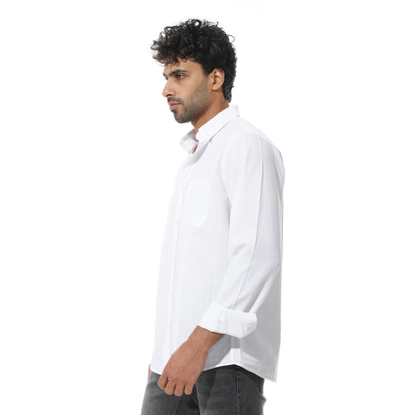 Buttoned_Long_Sleeves_Shirt_With_Side_Pocket_-_White