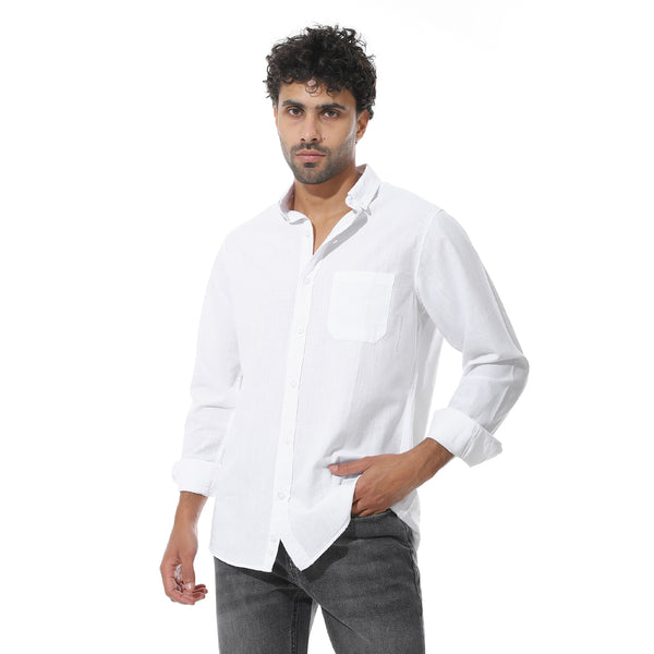 Buttoned_Long_Sleeves_Shirt_With_Side_Pocket_-_White