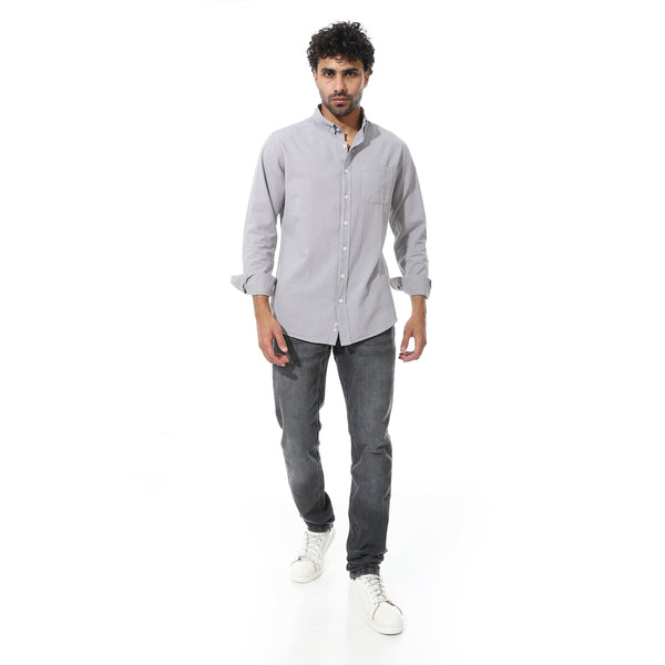 Buttoned_Long_Sleeves_Shirt_With_Side_Pocket_-_Grey