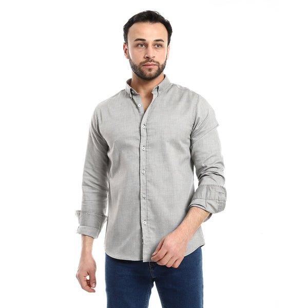 Casual Heather Olive Long Sleeves Shirt