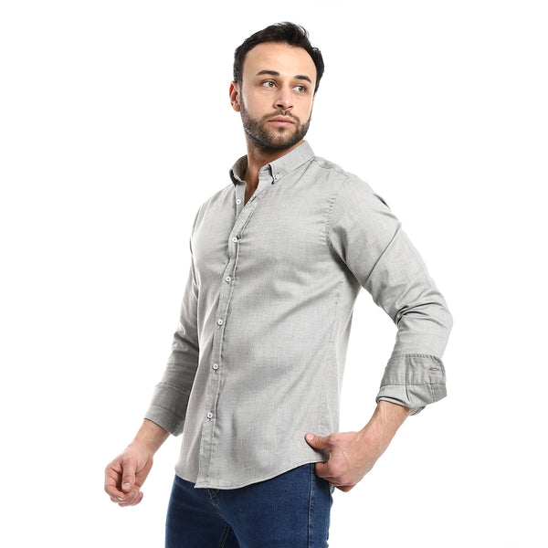 Casual Heather Olive Long Sleeves Shirt