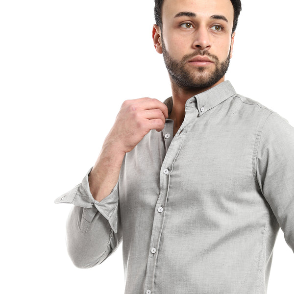 Casual Heather Olive Long Sleeves Shirt