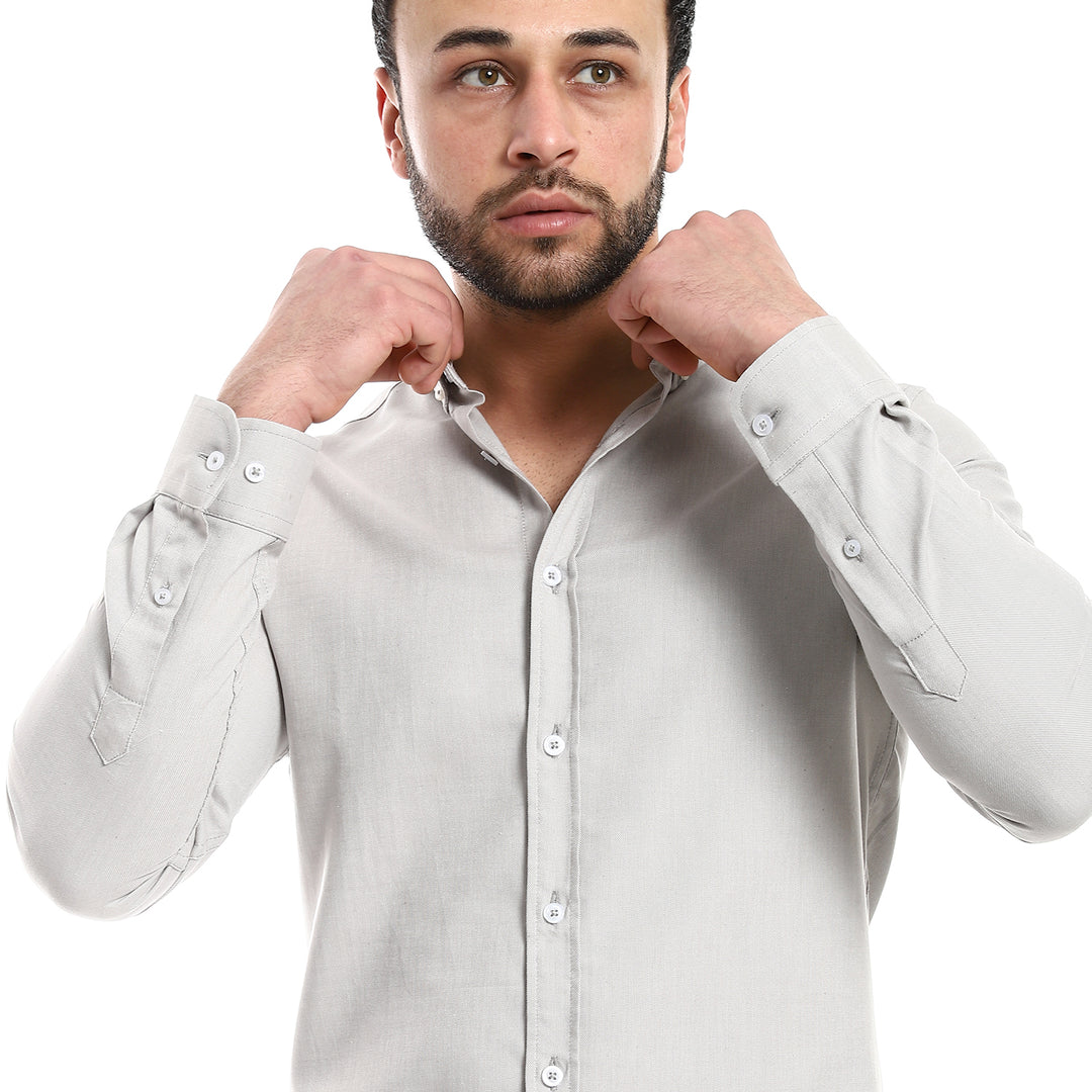 light_grey_full_front_buttons_closure_men_shirt – Andora