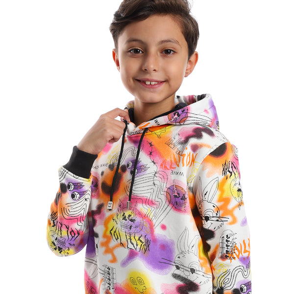 self_pattern_long_sleeves_boys_hoodie_-_white-_orange_-_fuchsia