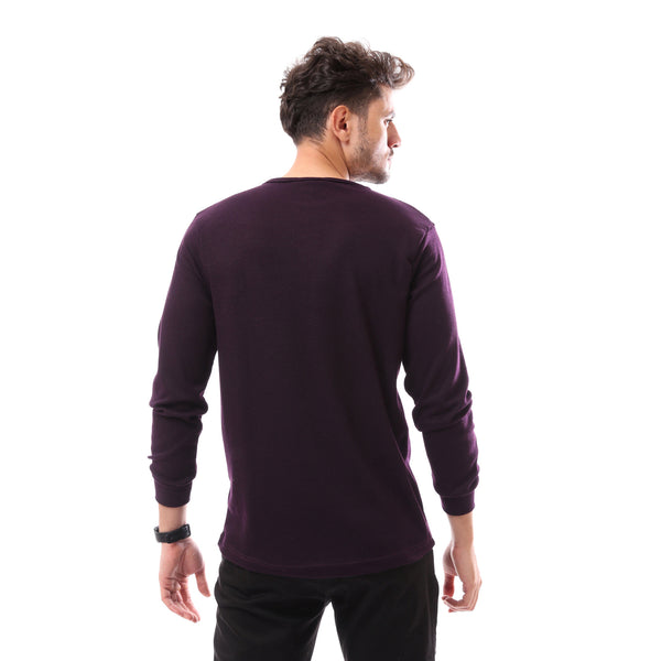 Purple Slip On Round Neck Pullover