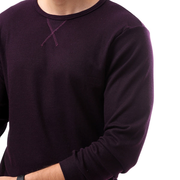 Purple Slip On Round Neck Pullover