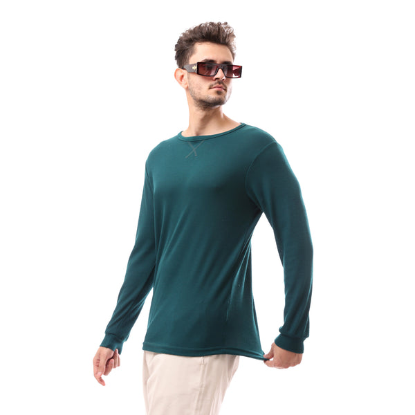 slip_on_green_cotton_round_neck_pullover