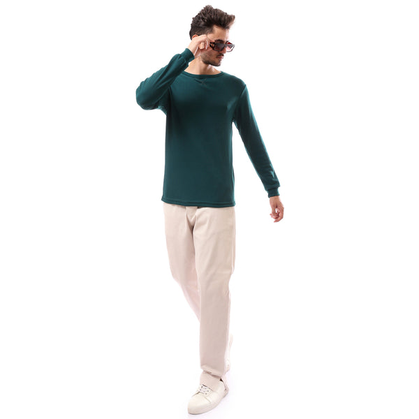 slip_on_green_cotton_round_neck_pullover